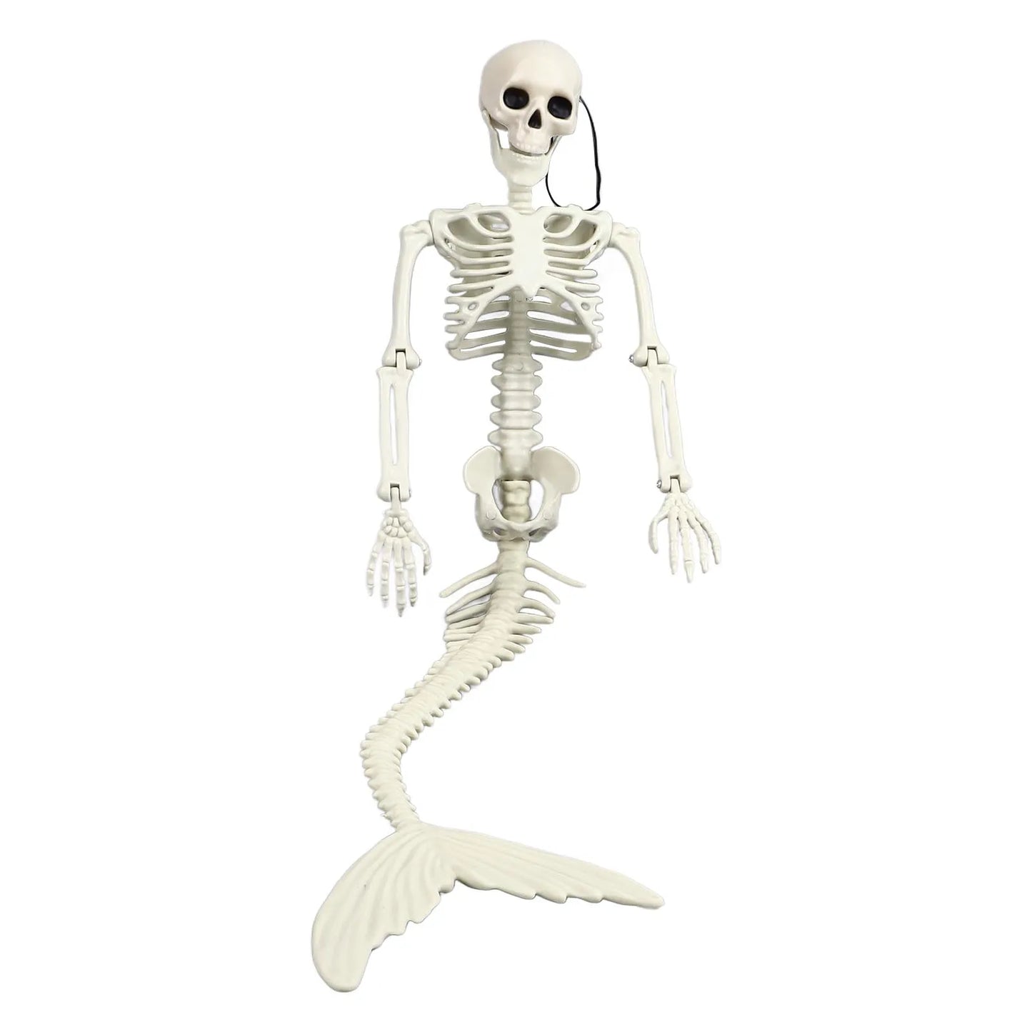Life Size Skeleton Mermaid Halloween Outdoor Decorations Movable Posable Joints Realistic Skeleton Mermaid Props Costume Party
