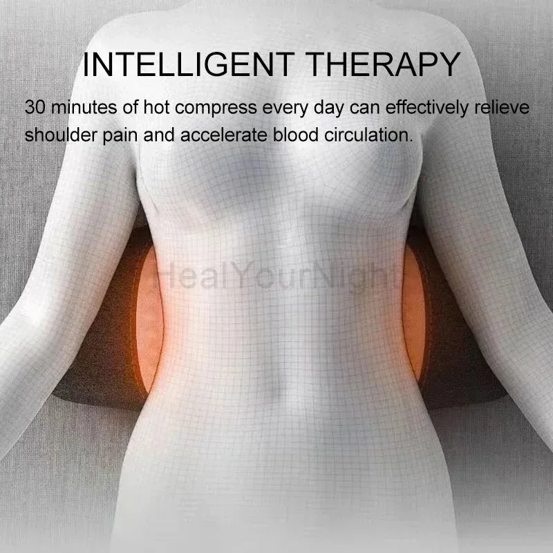 Okayso Waist Pillow Back Massage Protection Pad Heating Vibrating Back Massager for Waist Relief and Support